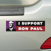 Ich stütze lila Ron Paul - Autoaufkleber (Auf Auto)