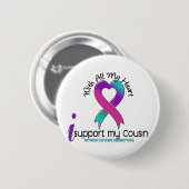 Ich stütze meinen Cousin-Schilddrüse-Krebs Button (Vorne & Hinten)