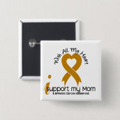 Ich stütze meinen Mama-Anhang-Krebs Button (Vorne & Hinten)