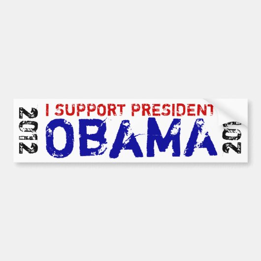 Ich stütze Präsidenten Obama 2012 Autoaufkleber (Vorne)