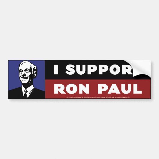 Ich stütze Ron Paul - Blau Autoaufkleber (Vorne)
