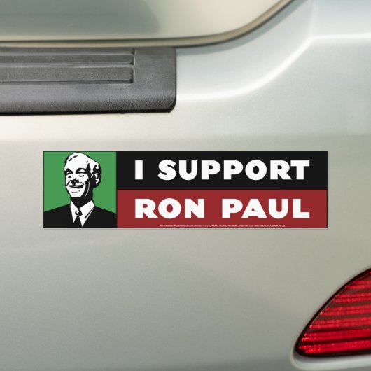 Ich stütze Ron Paul - Grün Autoaufkleber (Auf Auto)
