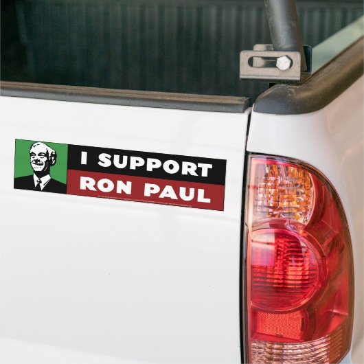 Ich stütze Ron Paul - Grün Autoaufkleber (Auf Lkw)