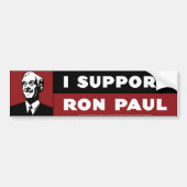 Ich stütze Ron Paul - Rot Autoaufkleber (Vorne)