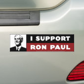 Ich stütze Ron Paul - Weiß Autoaufkleber (Auf Auto)