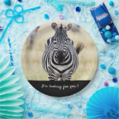 Ich suche Sie nach Zebra-Foto mit Text Pappteller (Party)