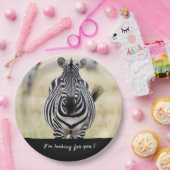 Ich suche Sie nach Zebra-Foto mit Text Pappteller (Party)