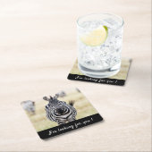 Ich suche Sie nach Zebra-Foto mit Text Rechteckiger Pappuntersetzer (Vor Ort)