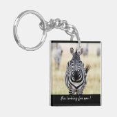 Ich suche Sie nach Zebra-Foto mit Text Schlüsselanhänger (Vorderseite links)