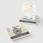 Ich suche Sie nach Zebra-Foto mit Text Steinuntersetzer (Seitenansicht)