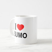 Ich ❤️ SUMO Ich liebe SUMO Ich mag SUMO Kaffeetasse (Vorderseite Links)