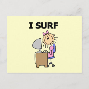 Ich surfe im Internet Postkarte