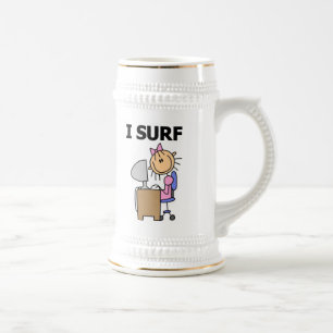 Ich surfe im Web Bierglas