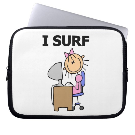 Ich surfe im Web Laptopschutzhülle (Vorderseite)