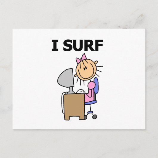 Ich surfe im Web Postkarte (Vorderseite)