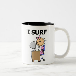 Ich surfe im Web Zweifarbige Tasse