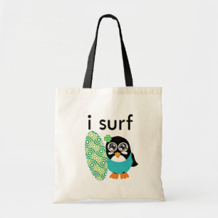 Ich surfe Pinguin Tragetasche