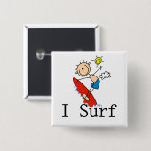 Ich surfe T-Shirts und Geschenke Button (Vorne & Hinten)