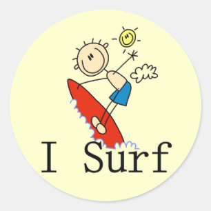 Ich surfe T-Shirts und Geschenke Runder Aufkleber