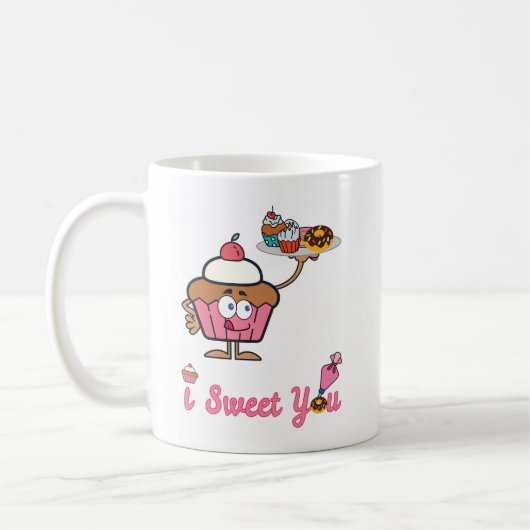 Ich süße dich mit einem Cupcake Kaffeetasse (Links)