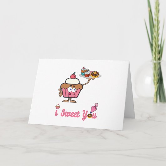 Ich süße dich mit einem Kuchen Karte (Vorderseite)