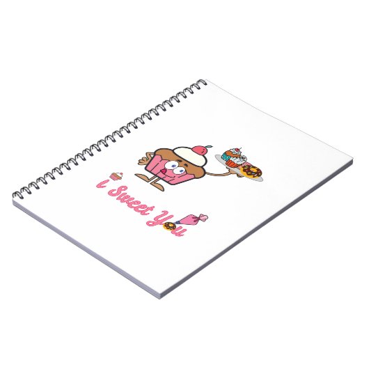 Ich süße dich mit einem Kuchen Notizblock (Linke Seite)
