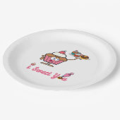 Ich süße dich mit einem Kuchen Pappteller (Schrägansicht)