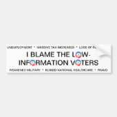 ICH TADELE DIE LOW-INFO WÄHLER AUTOAUFKLEBER (Vorne)