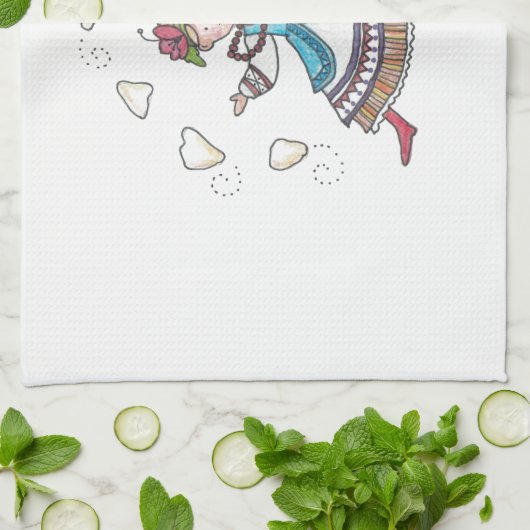 Ich tanze für Perogies, Pierogies, pyrohy Ukrainer Geschirrtuch (Gefaltet)