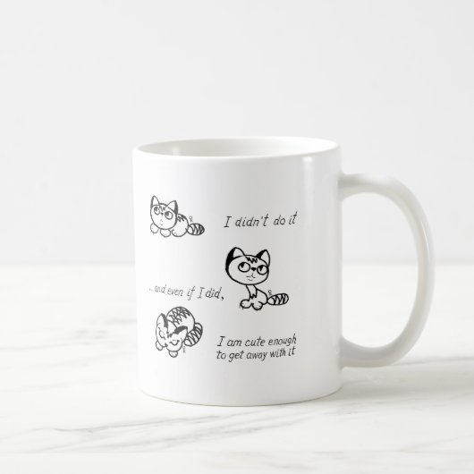 "ICH TAT ES NICHT" KATZEN KAFFEETASSE (Rechts)