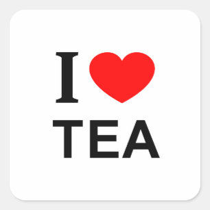 Ich ❤️ TEE Ich liebe Tee Ich mag Tee Quadratischer Aufkleber