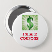 ICH TEILE COUPONS! BUTTON (Vorne & Hinten)
