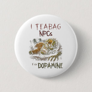 Ich teile NPCs für Dopamin - Lustiger Zombie-Gamer Button