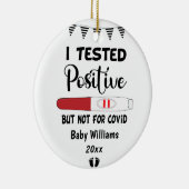 Ich testete positives, lustiges Schwangentuch Keramik Ornament (Rechts)