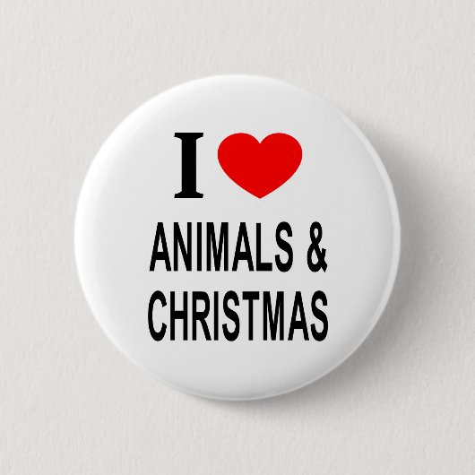 ICH ❤️ TIERE & CHRISTMAS IN LIEBE VON TIEREN & CHR BUTTON (Vorderseite)