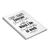 Ich toleriere bei der Arbeit nicht immer junge Leu Notizblock (Rechte Seite)