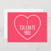 Ich toleriere dich mit einem lustigen Zitat Postkarte (Vorne/Hinten)