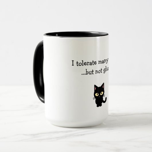 "Ich toleriere vieles...aber nicht Gluten"-Tasse Tasse (Vorderseite Links)