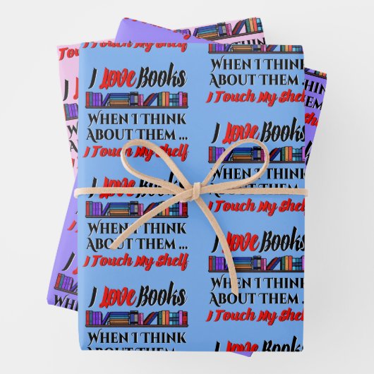 Ich Touch mein Regal buchen Lover Spaß Geschenkpapier Set (Beispiel)