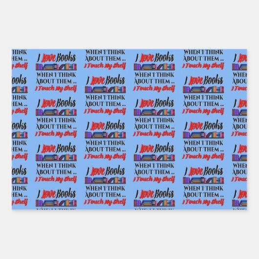 Ich Touch mein Regal buchen Lover Spaß Geschenkpapier Set (Vorderseite)