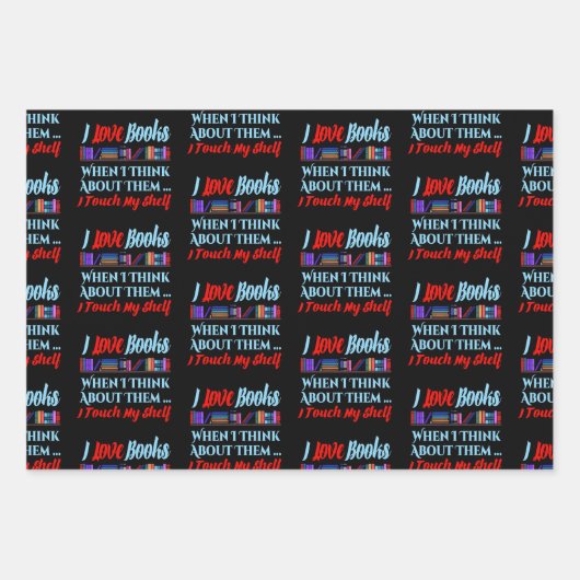 Ich Touch mein Regal buchen Lover Spaß Geschenkpapier Set (Vorderseite)