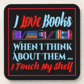 Ich Touch mein Regal buchen Lover Spaß Getränkeuntersetzer (Vorderseite)