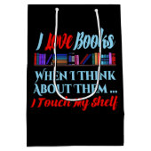 Ich Touch mein Regal buchen Lover Spaß Mittlere Geschenktüte (Rückseite)