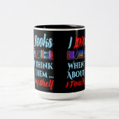 Ich Touch mein Regal buchen Lover Spaß Zweifarbige Tasse (Mittel)