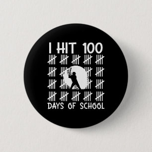 Ich traf 100 Tage Baseball-Schule 100. Tag der Sch Button