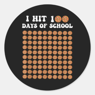 Ich traf 100 Tage Pizza in der Schule am 100. Schu Runder Aufkleber