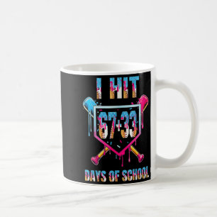 Ich traf 67+33 100 Tage Schule Jungen Baseball Dri Kaffeetasse