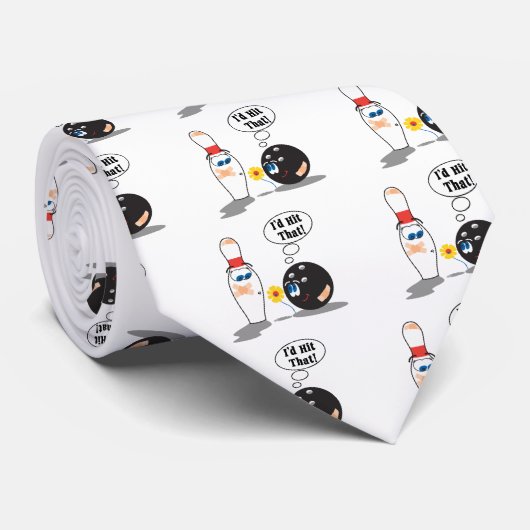 Ich traf, dass Bowlingball denkt, Button Bowling h Krawatte (Gerollt)