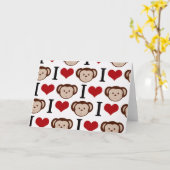 Ich trage Affen auf weißem Hintergrund. Karte (Gelbe Blume)