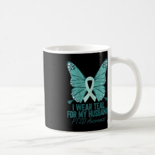 Ich trage Aquamarin für mein Husband PTSD Awarenes Kaffeetasse